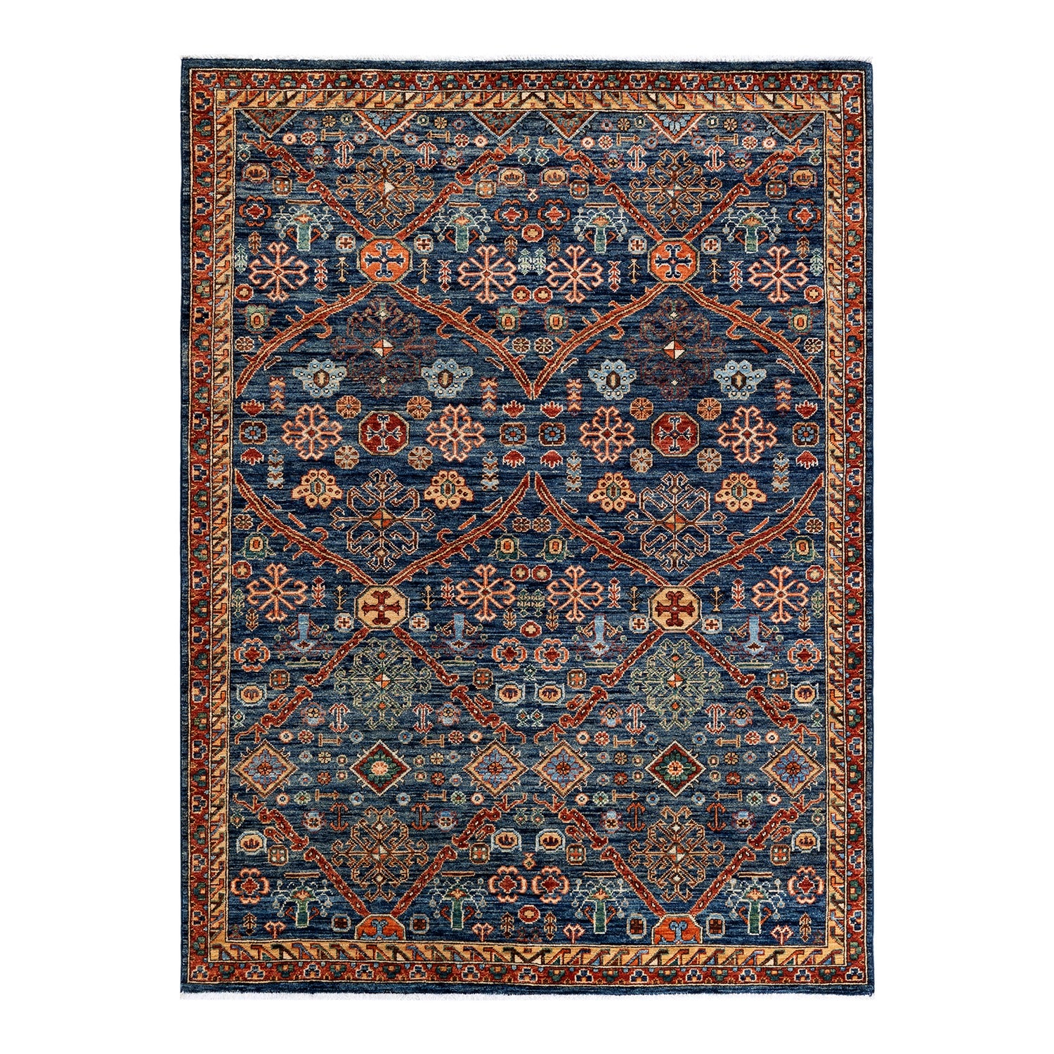 DS Serapi Hand-Knotted Rug - Blue 5' 0" x 6' 9" Default Title