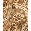 Close-up view of plush, paisley-patterned fabric with brown and beige tones.