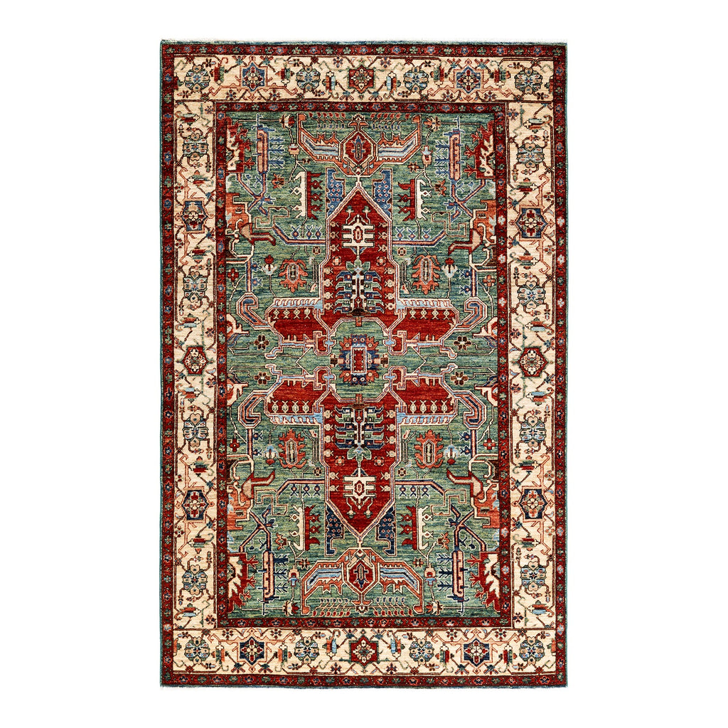 DS Serapi Hand-Knotted Rug - Green 5' 0" x 7' 11" Default Title