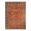 Gorgeous handwoven Oriental rug with intricate patterns in vibrant colors.