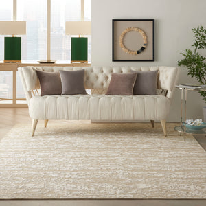 Neutral-toned textured area rug adds sophistication to any interior. - hover
