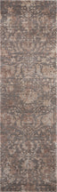 Muted, antique-style area rug with intricate floral and ornamental motifs.