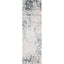 Contemporary rectangular area rug with abstract, distressed design in gray