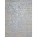 Contemporary rug with abstract coral-like design adds subtle texture.
