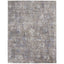 Distressed vintage rug with faded floral pattern in muted tones.