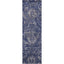 Vintage blue carpet runner with intricate Oriental-inspired floral patterns.