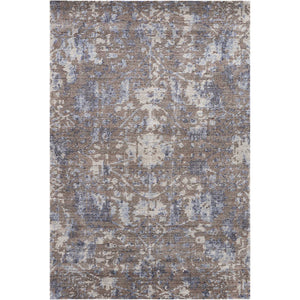 Rectangular distressed rug with muted colors and vintage-inspired design. - hover