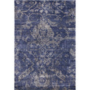 Vintage-inspired blue rug with elegant Oriental influences and faded look.