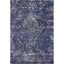 Vintage-inspired blue rug with elegant Oriental influences and faded look.