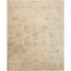 Vintage-inspired rectangular area rug with faded ornate design in beige