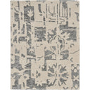 Contemporary rectangular area rug with abstract design in neutral tones