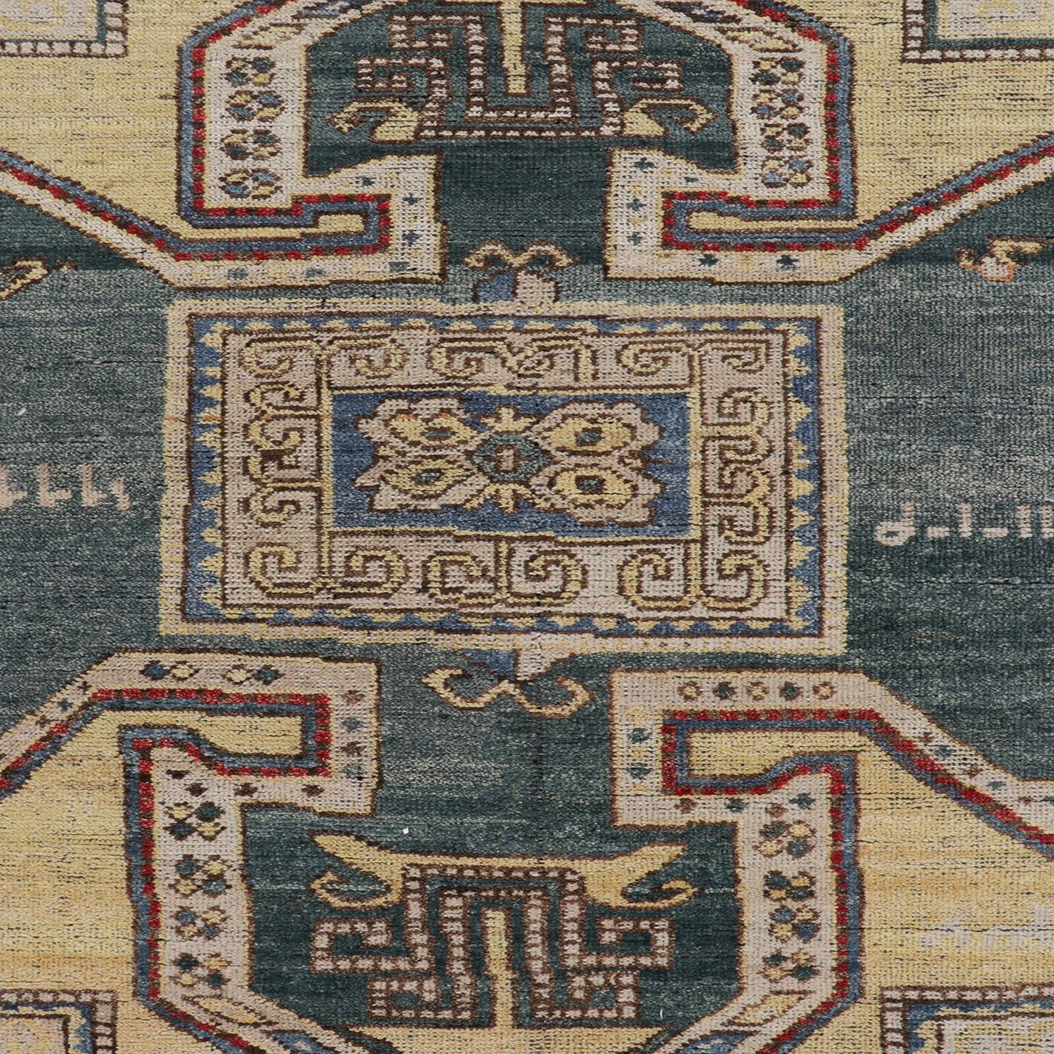 Close-up of a traditional Middle Eastern or Central Asian rug.
