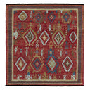 Exquisite handwoven oriental rug with intricate geometric and floral designs.