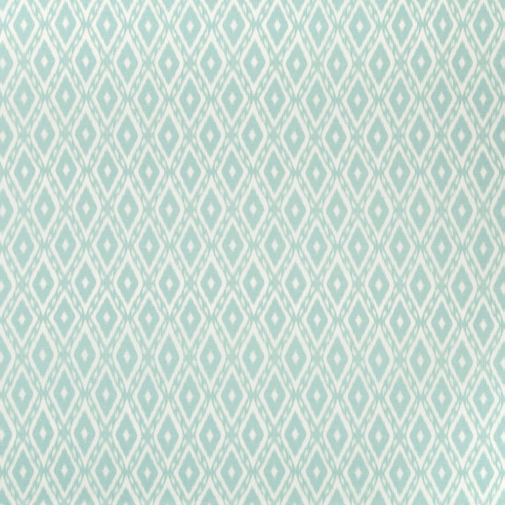 Repeating diamond and lozenge pattern in monochromatic light teal.