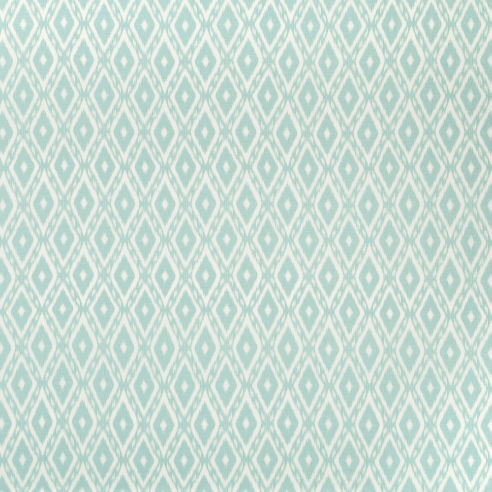 Repeating diamond and lozenge pattern in monochromatic light teal.