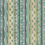 Vibrant fabric with vertical stripes in blue, teal, and tan.