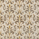 Classic damask fabric with intricate floral motifs in gold and brown.