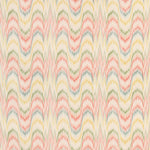 Soft pastel wavy lines in repetitive zigzag formation create vintage pattern