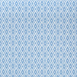 Symmetrical two-toned fabric with diamond-like pattern, creating visual coherence.