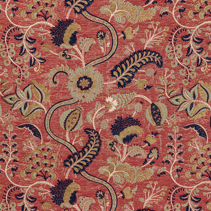 Red and Multi Chenille Fabric Default Title