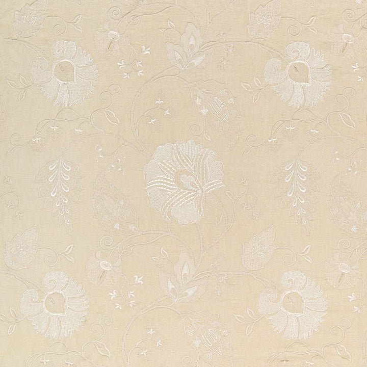 Elegant and sophisticated embroidered floral fabric for home decor.