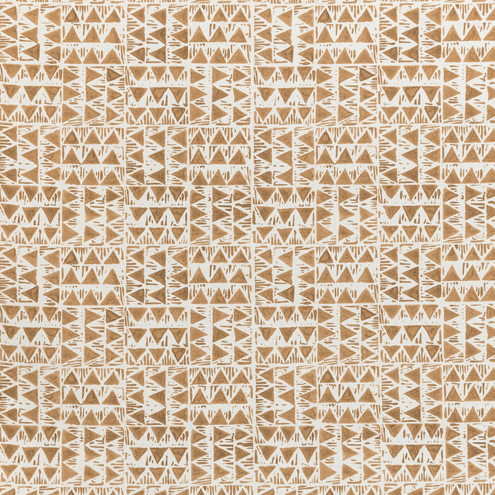 Seamless tribal-inspired pattern with geometric shapes and earthy color palette.