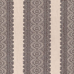Intricate symmetrical textile design with geometric motifs and border stripes.
