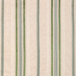 Symmetrical textile with alternating stripes in green, blue, and red.