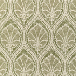 Elegant vintage-inspired textile with intricate botanical motifs in muted tones.