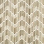 Patterned fabric with a zigzag design in creams and grays.
