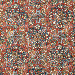 Exquisite Persian-inspired textile showcases intricate, vibrant patterns and opulent craftsmanship.
