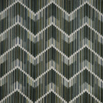 Patterned fabric with zigzag design in varying shades of green