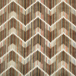Close-up of textured fabric with a colorful zigzag pattern design.