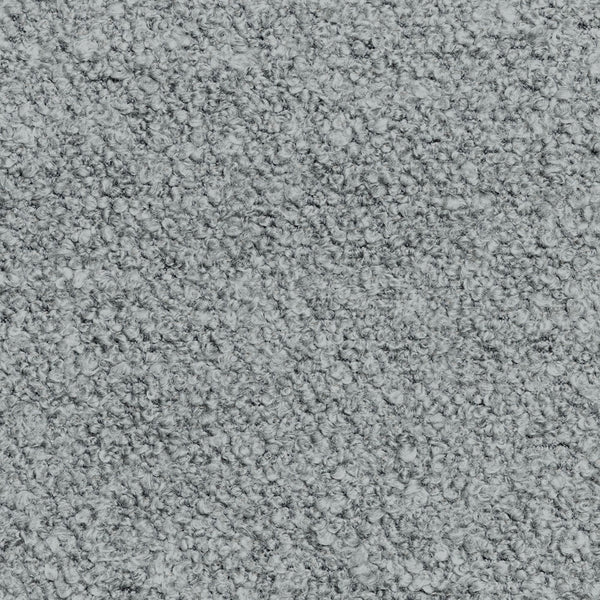 Close-up of grey carpet with uniform, plush, looped fibers.