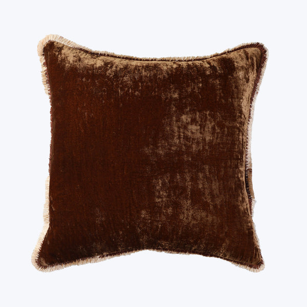 Shaded Fringe Pillow, Cognac 20x20