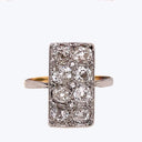 Art Deco Gold Diamond Ring, Size 8.5