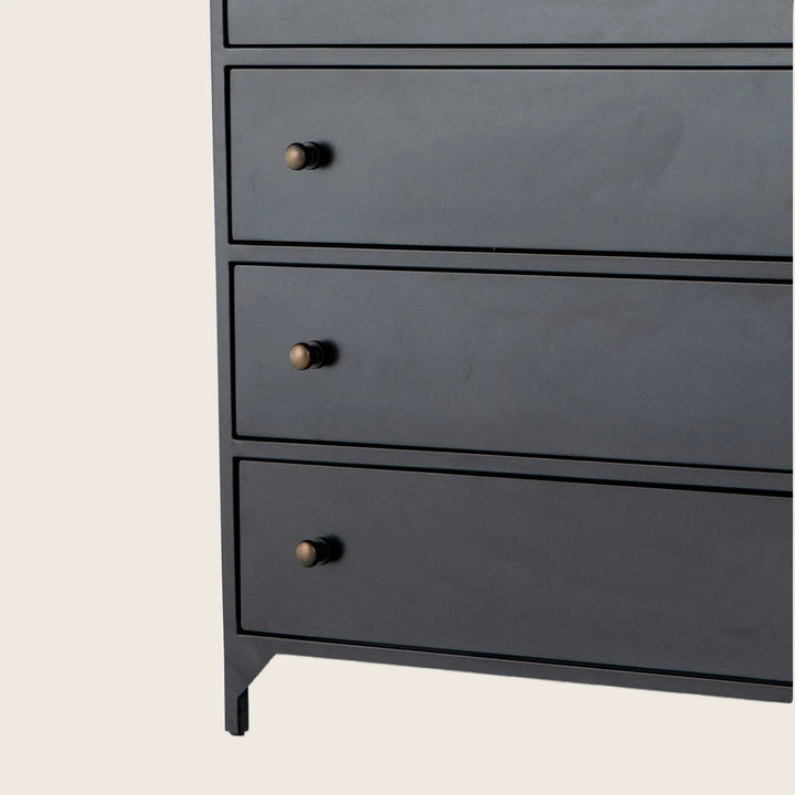 black metal dresser tall GrandView 5-Drawer Industrial Metal Dresser Modern Industrial Furniture