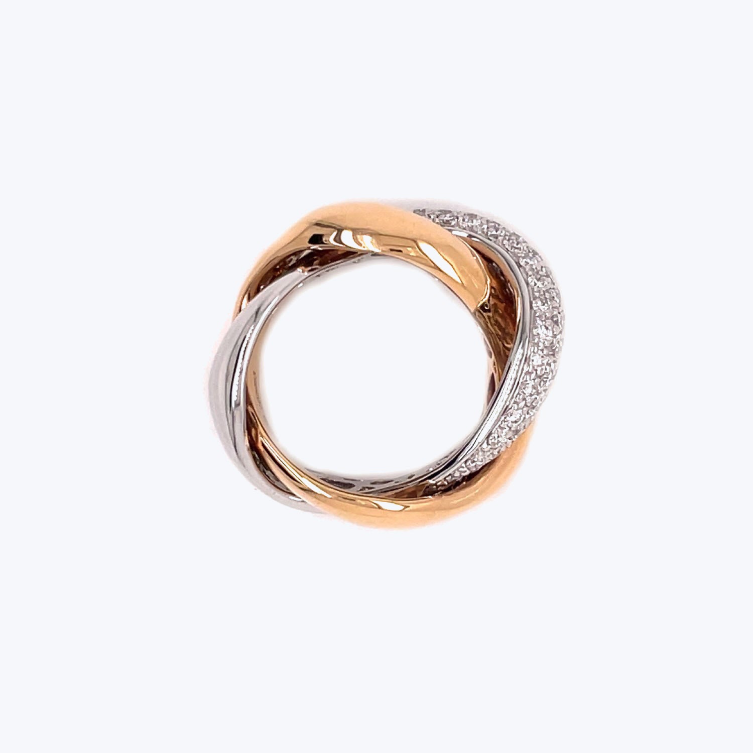 Poiray Contemporary 18K Yellow Gold and Diamond Link Ring Default Title