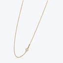 Gold chain necklace with delicate link design and spring ring clasp.