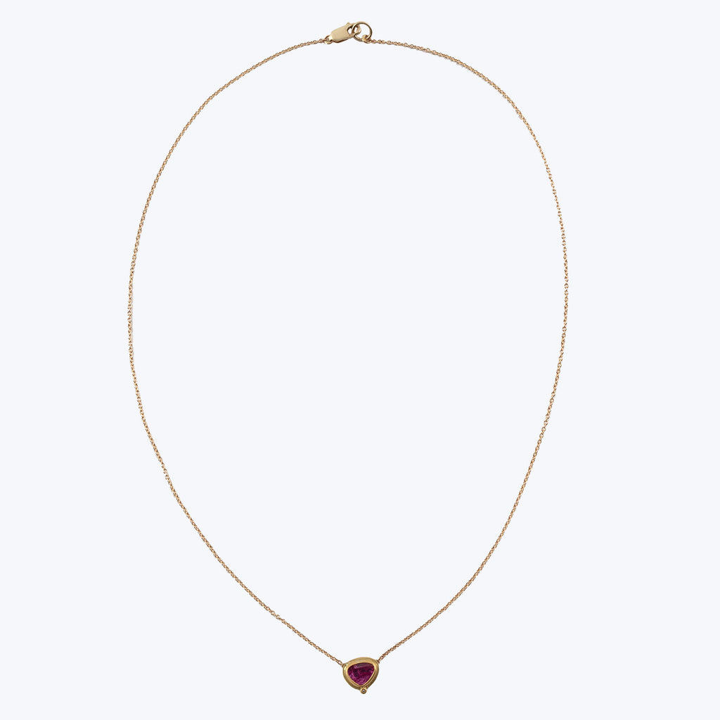 22k Gold Rosecut Ruby Necklace