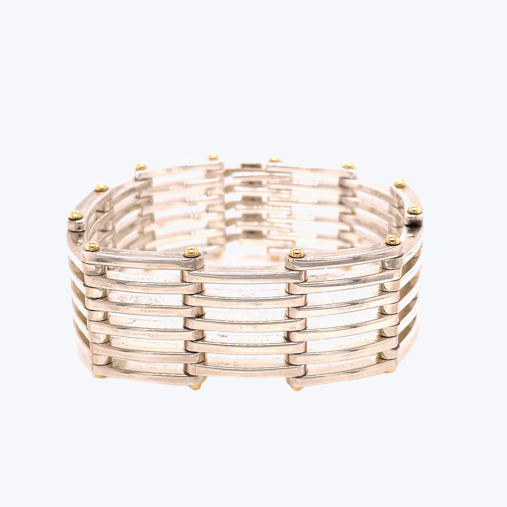 Tiffany & Co. 18K Gold and Silver Geometric Bracelet Default Title