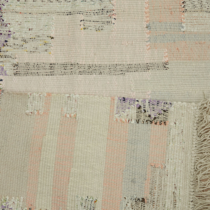 Intricate and vibrant woven textile showcases diverse patterns and colors.