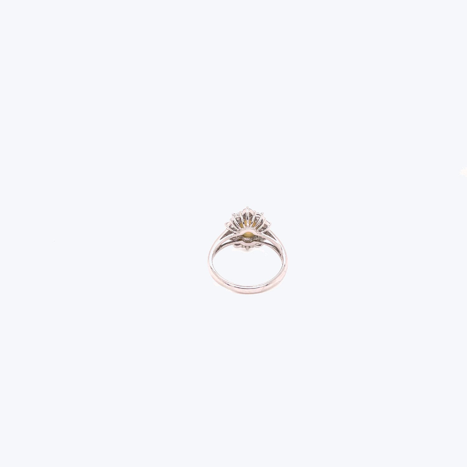 Platinum Cat's Eye Chrysoberyl Diamond Ring, Size 6