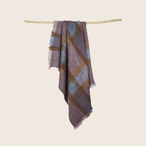 Mohair Buffalo Check Throw-Seafoam - hover