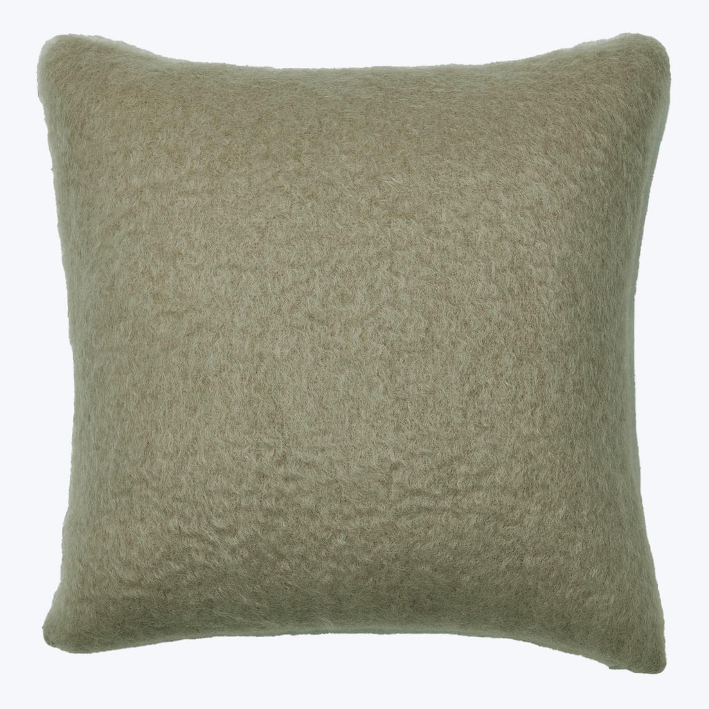Mohair Square Pillow-Stone Green-18x18