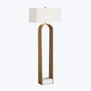 Contemporary floor lamp with gold finish and marble base