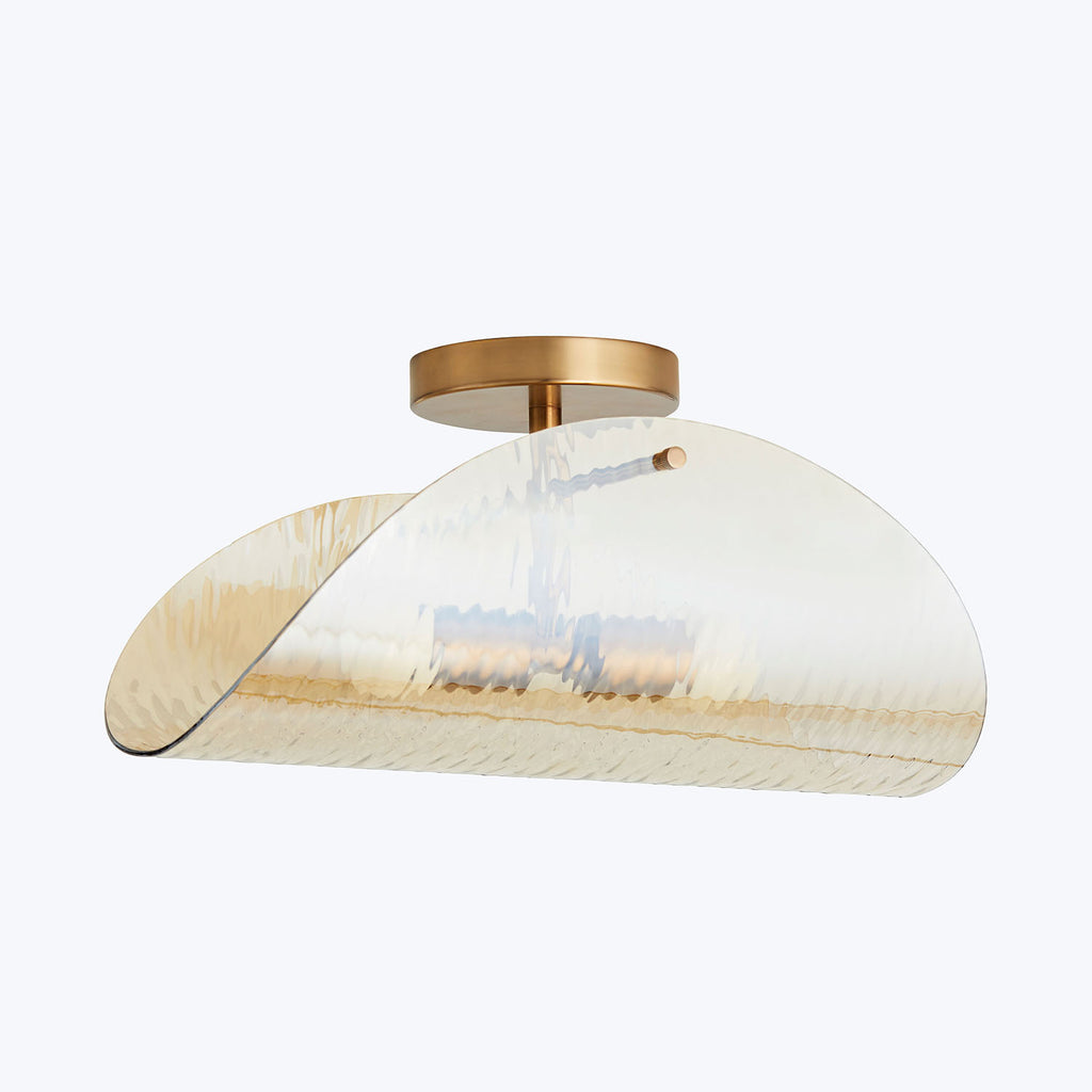Elegant contemporary ceiling light fixture with a brushed brass canopy.