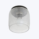 Modern ceiling-mounted light fixture with grid-like design for even glow