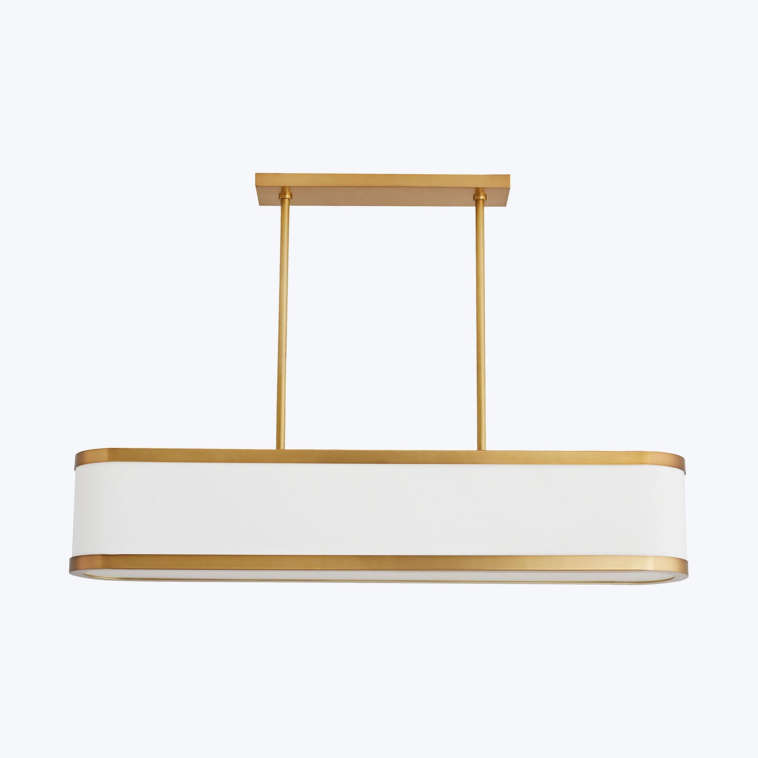 Sleek and minimalist pendant light fixture with elegant gold accents.