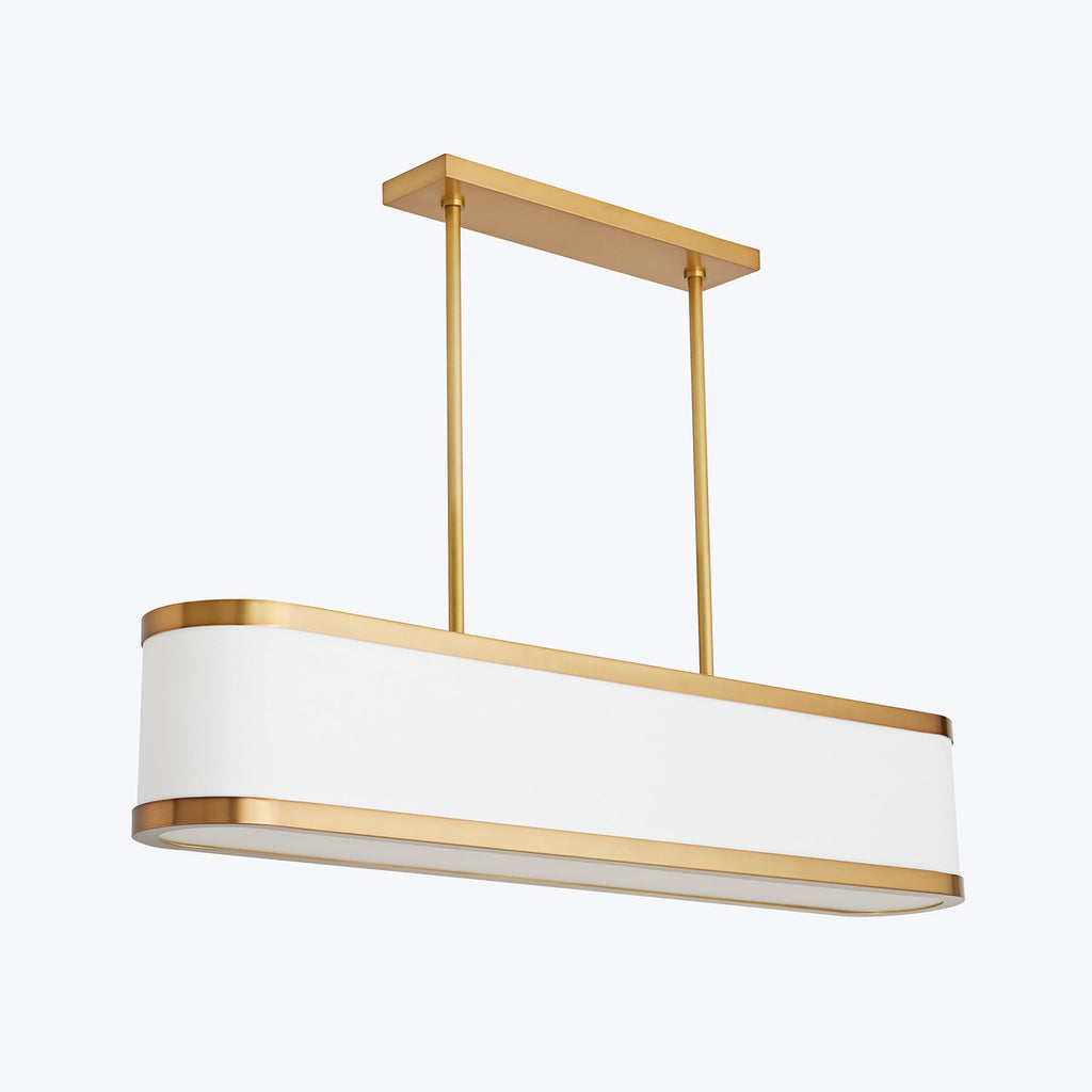 Minimalist pendant light with elegant gold accents in modern design.